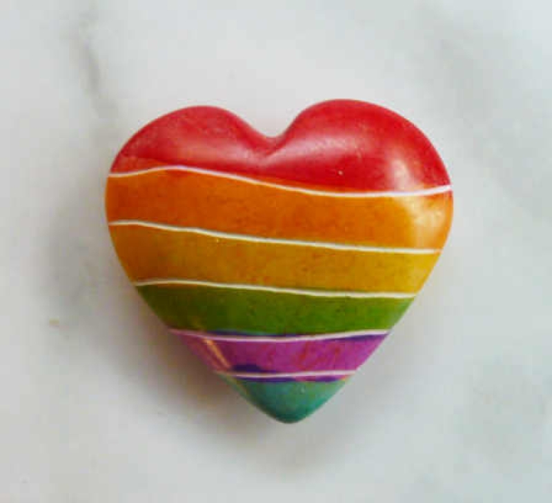 Regenbogen Herz Pride Love is Love Speckstein
